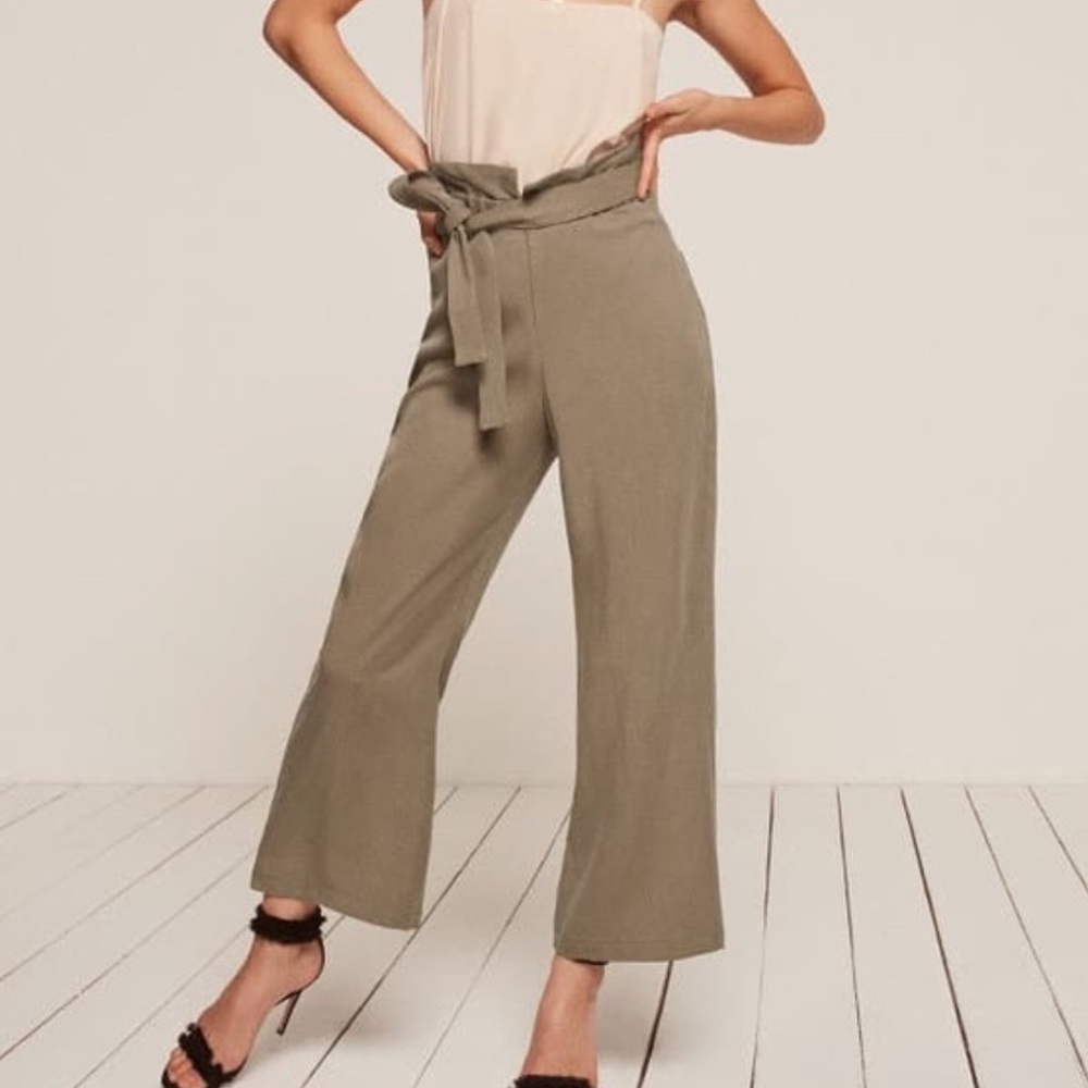 Reformation Paper Bag Pants With Belt